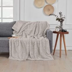 Sensei Maison Plaids Plaid En Fausse Fourrure Sable 150x180 Cm