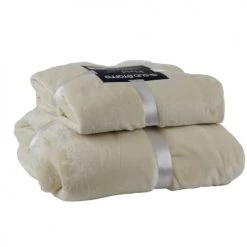 Sud Etoffe Plaids Plaid En Fibre Synthétique Beige 130x170 -Plaids Soldes plaid en fibre synthetique beige 130x170 4