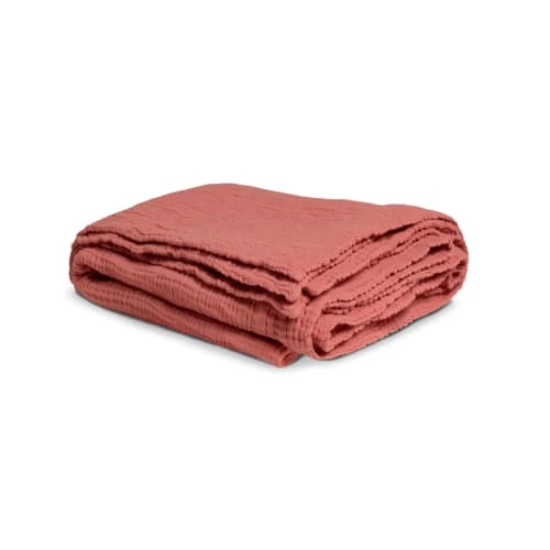 Blanc Cerise Plaids Plaid En Gaze De Coton 130x170 Cm Terracotta 4 Blanc Cerise Plaids Plaid En Gaze De Coton 130x170 Cm Terracotta – Image 2