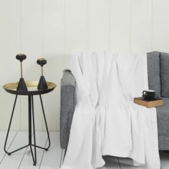 Sensei Maison Plaids Plaid En Gaze De Coton Carbone 130x170 Cm -Plaids Soldes plaid en gaze de coton blanc 130x170 cm 5