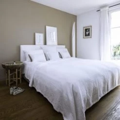 Maison D'été Plaids Plaid En Gaze De Coton Bleu Fumé 180X220 CM -Plaids Soldes plaid en gaze de coton blanc 180x220 cm 4