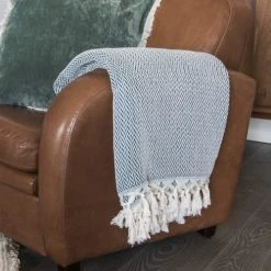 Febronie Plaids Plaid En Laine 130x170 Bleu Canard -Plaids Soldes plaid en laine 130x170 bleu canard 4