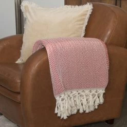 Febronie Plaids Plaid En Laine 130x170 Rouge -Plaids Soldes plaid en laine 130x170 rouge 5