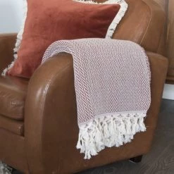 Febronie Plaids Plaid En Laine 160x250 Brique -Plaids Soldes plaid en laine 160x250 brique 5