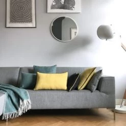 Malagoon Plaids Plaid En Laine Recyclée Double Face Vert Tendre 125x170 -Plaids Soldes plaid en laine recyclee double face vert tendre 125x170 4