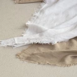 Febronie Plaids Plaid En Lin Lavé 180x260 Blanc -Plaids Soldes plaid en lin lave 180x260 blanc 4