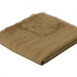 Febronie Plaids Plaid En Lin Lavé 180x260 Caramel -Plaids Soldes plaid en lin lave 180x260 caramel 1