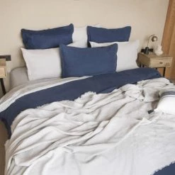 Febronie Plaids Plaid En Lin Lavé 180x260 Gris Perle -Plaids Soldes plaid en lin lave 180x260 gris perle 2