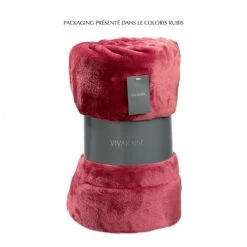 Vivaraise Plaids Plaid En Polyester Rubis 150 X 200 -Plaids Soldes plaid en polyester rubis 150 x 200 2