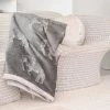 MX HOME Plaids Plaid En Velours Gris Avec éléphants Brodées -Plaids Soldes plaid en velours gris avec elephants brodees