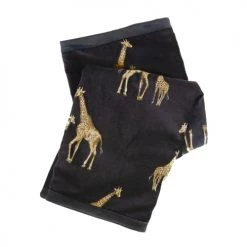 MX HOME Plaids Plaid En Velours Noir Avec Girafes Brodées -Plaids Soldes plaid en velours noir avec girafes brodees 1