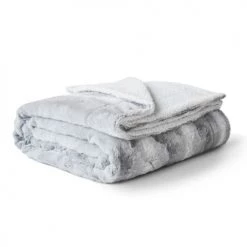 Mello Plaids Plaid Fausse Fourrure Argent 150x200cm -Plaids Soldes plaid fausse fourrure argent 150x200cm 2