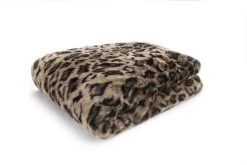 Magma Plaids Plaid Fausse Fourrure Leopard Avec Doublure Unie 200x150 -Plaids Soldes plaid fausse fourrure leopard avec doublure unie 200x150 2