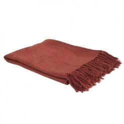 Toilinux Plaids Plaid Gaufré 170 Cm X 250 Cm Orange Terracotta -Plaids Soldes plaid gaufre 170 cm x 250 cm orange terracotta 1