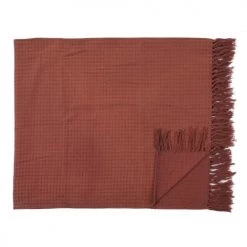 Toilinux Plaids Plaid Gaufré 170 Cm X 250 Cm Orange Terracotta -Plaids Soldes plaid gaufre 170 cm x 250 cm orange terracotta 2