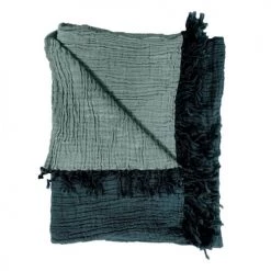 Today Plaids Plaid Gaufré En Gaze De Coton Vert 125x150 Cm -Plaids Soldes plaid gaufre en gaze de coton vert 125x150 cm 2