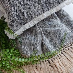 My Bliss Home Plaids Plaid Gris Avec Frange 200x140 Cm 11 My Bliss Home Plaids Plaid Gris Avec Frange 200x140 Cm -Plaids Soldes plaid gris avec frange 200x140 cm 4