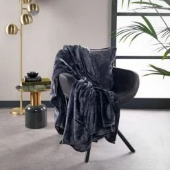 Dutch Decor Plaids Plaid Gris Fleece 150x200 Cm Uni -Plaids Soldes plaid gris fleece 150x200 cm uni 25