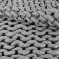 The Home Deco Factory Plaids Plaid Grosses Mailles En Acrylique 150x120 Cm Gris -Plaids Soldes plaid grosses mailles en acrylique 150x120 cm gris 2