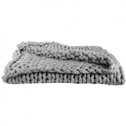 The Home Deco Factory Plaids Plaid Grosses Mailles En Acrylique 150x120 Cm Gris -Plaids Soldes plaid grosses mailles en acrylique 150x120 cm gris 3