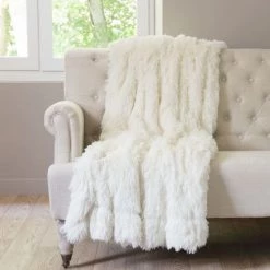 Maisons Du Monde Plaids Plaid Imitation Fourrure Blanche 130x170 -Plaids Soldes plaid imitation fourrure blanche 130x170 1000 0 21 126752 3