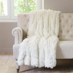 Maisons Du Monde Plaids Plaid Imitation Fourrure écrue 180x240