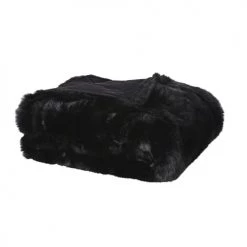 Maisons Du Monde Plaids Plaid Imitation Fourrure Noire -Plaids Soldes plaid imitation fourrure noire 1000 4 12 210260 2