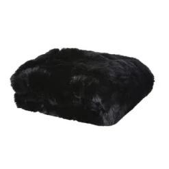 Maisons Du Monde Plaids Plaid Imitation Fourrure Noire -Plaids Soldes plaid imitation fourrure noire altai 1000 4 12 210260 1