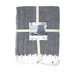 Toilinux Plaids Plaid Imprimé Géométrique 125 X 150 Cm Bleu Marine -Plaids Soldes plaid imprime geometrique 125 x 150 cm bleu marine 4