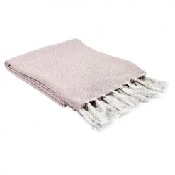 Toilinux Plaids Plaid Imprimé Géométrique Avec Franges Nouées 125 X 150 Cm Rose -Plaids Soldes plaid imprime geometrique avec franges nouees 125 x 150 cm rose 4