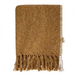 Malagoon Plaids Plaid Jaune Miel 125x150 -Plaids Soldes plaid jaune miel 125x150 3