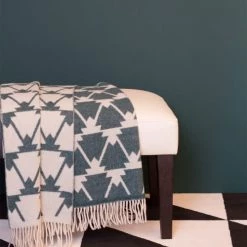 Maison Jean-Vier Plaids Plaid Laine Et Cachemire Vert 130x186 Cm -Plaids Soldes plaid laine et cachemire vert 130x186 cm 3