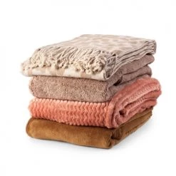 Dutch Decor Plaids Plaid Marron Fleece 140x180 Cm Uni -Plaids Soldes plaid marron fleece 140x180 cm uni 2