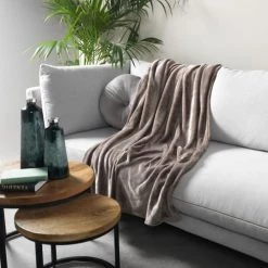 Dutch Decor Plaids Plaid Marron Fleece 150x200 Cm Uni -Plaids Soldes plaid marron fleece 150x200 cm uni 3