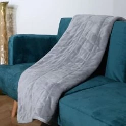 Sensei Maison Plaids Plaid Matelassé Gris Perle 150x180 Cm -Plaids Soldes plaid matelasse gris perle 150x180 cm 3