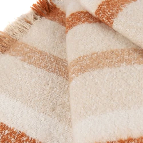 Maisons Du Monde Plaids Plaid Motifs à Rayures Orange Et écru 130x170 4 Maisons Du Monde Plaids Plaid Motifs à Rayures Orange Et écru 130x170 – Image 2