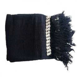 My Bliss Home Plaids Plaid Noir En Coton 200x140 Cm -Plaids Soldes plaid noir en coton 200x140 cm 4