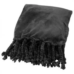 Dutch Decor Plaids Plaid Noir Fleece 150x200 Cm Uni -Plaids Soldes plaid noir fleece 150x200 cm uni 8