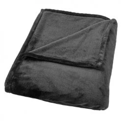 Dutch Decor Plaids Plaid Noir Fleece 200x220 Cm Uni -Plaids Soldes plaid noir fleece 200x220 cm uni 1