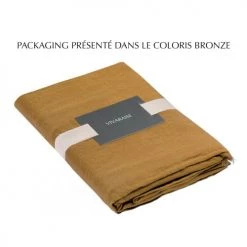 Vivaraise Plaids Plaid Nomade En Lin Bronze 130 X 180 -Plaids Soldes plaid nomade en lin bronze 130 x 180 3