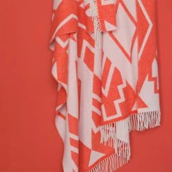 Maison Jean-Vier Plaids Plaid Orange 130x186 -Plaids Soldes plaid orange 130x186 3