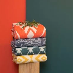 Maison Jean-Vier Plaids Plaid Orange 130x186 -Plaids Soldes plaid orange 130x186 4