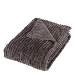 In The Mood Plaids Plaid Polaire Blanc Cassé 180x130 -Plaids Soldes plaid polaire anthracite 180x130 2