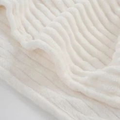 In The Mood Plaids Plaid Polaire Blanc Cassé 180x130 -Plaids Soldes plaid polaire blanc casse 180x130 4