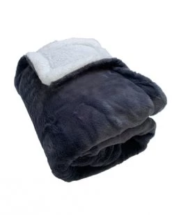 Le Comptoir De La Plage Plaids Plaid Polaire Doublé Imitation "Lapin" Gris Anthracite 130x170cm -Plaids Soldes plaid polaire double imitation lapin gris anthracite 130x170cm 2