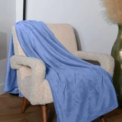 Sensei Maison Plaids Plaid Polaire Extra Doux Et Chaud Nude 150x180 Cm -Plaids Soldes plaid polaire extra doux et chaud cobalt 150x180 cm
