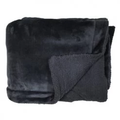 Sensei Maison Plaids Plaid Polaire Extra Doux Et Chaud Doublé Carbone 150x180 Cm -Plaids Soldes plaid polaire extra doux et chaud double carbone 150x180 cm 4