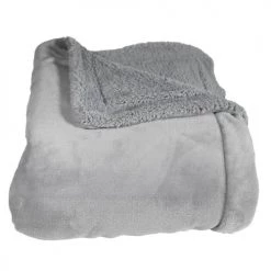 Sensei Maison Plaids Plaid Polaire Extra Doux Et Chaud Doublé Gris Perle 150x180 Cm -Plaids Soldes plaid polaire extra doux et chaud double gris perle 150x180 cm 1