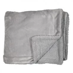 Sensei Maison Plaids Plaid Polaire Extra Doux Et Chaud Doublé Gris Perle 150x180 Cm -Plaids Soldes plaid polaire extra doux et chaud double gris perle 150x180 cm 2