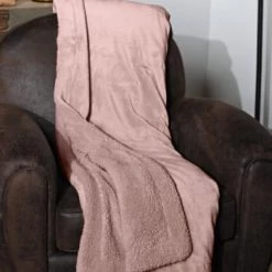 Sensei Maison Plaids Plaid Polaire Extra Doux Et Chaud Doublé Gris Perle 150x180 Cm -Plaids Soldes plaid polaire extra doux et chaud double nude 150x180 cm 5